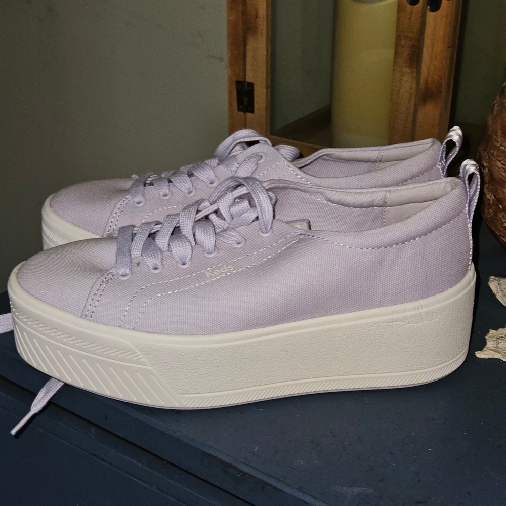 Keds Triple Up Lilac Purple Canvas Platform Sneakers Womens Size 6.5 WF67928